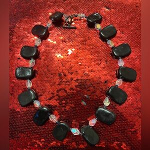 Elegant Black and Iridescent Unique Handmade Necklace